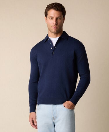 Brooks Brothers Cotton-Cashmere Polo Navy