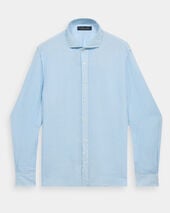 Brooks Brothers Slim Fit Linen Shirt with Spread Collar Sky