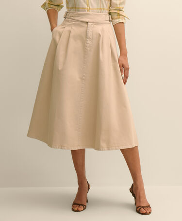 Brooks Brothers Falda Plisada con Cinturón Natural