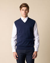 Brooks Brothers Makò Cotton Knit Vest Navy