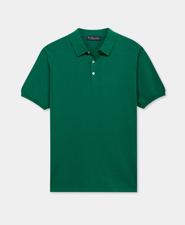 Brooks Brothers Mercerized Cotton Knit Polo Emerald Green
