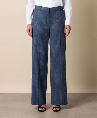 Brooks Brothers Wide Leg Pinstripe Trousers Denim