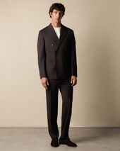 Brooks Brothers Virgin Wool Double-Breasted Suit Brown