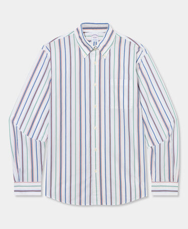 Brooks Brothers Regular Fit Poplin Friday Shirt with Button Down Collar Multicolor