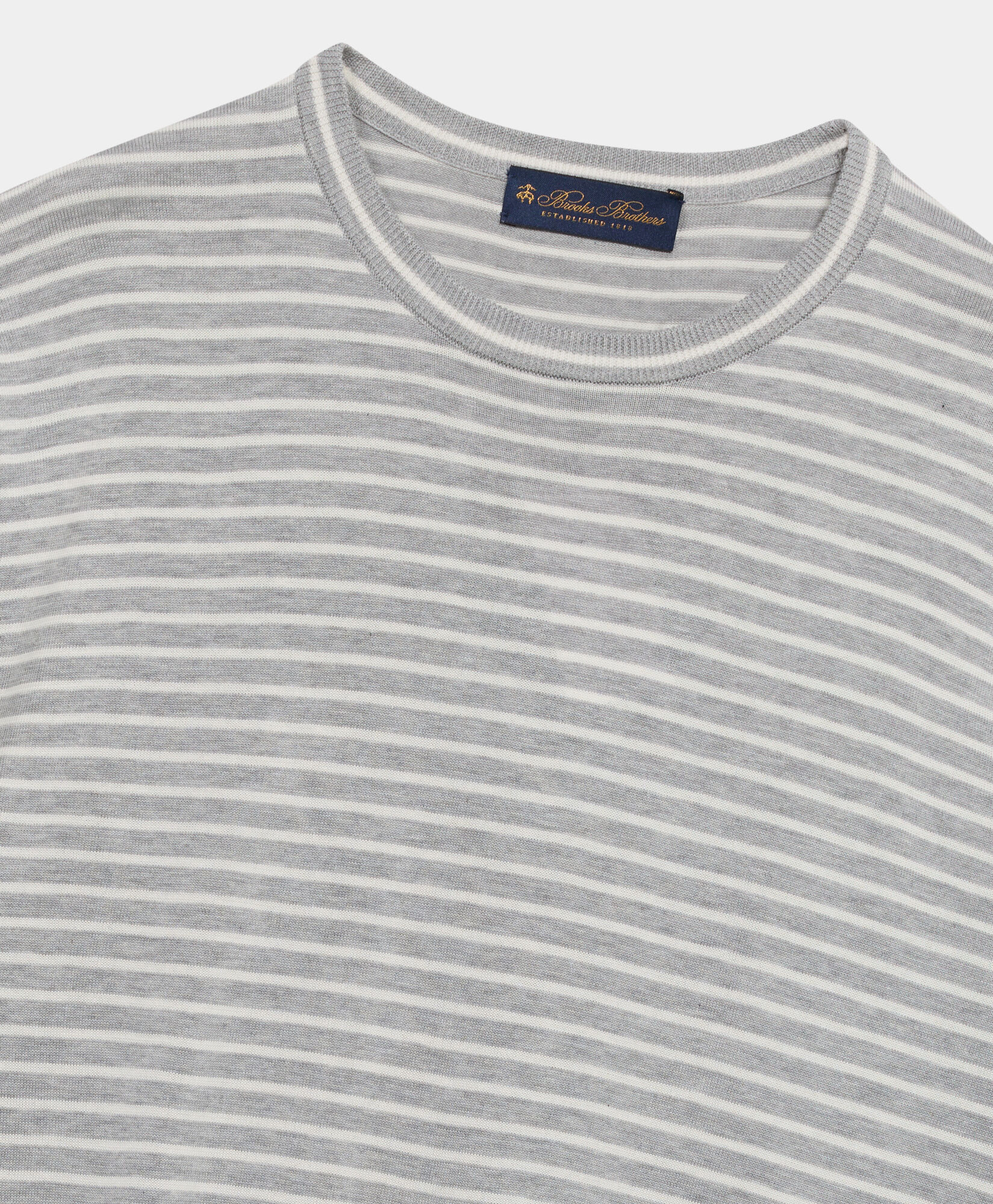Striped Cotton-Silk-Linen Crewneck