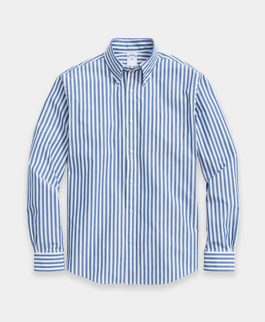 Brooks Brothers Chemise Regular Fit en PopeLine avec col Button Down Bleu