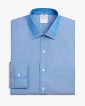 Brooks Brothers Slim Fit Non-Iron Stretch Cotton Shirt with Ainsley Collar Blue
