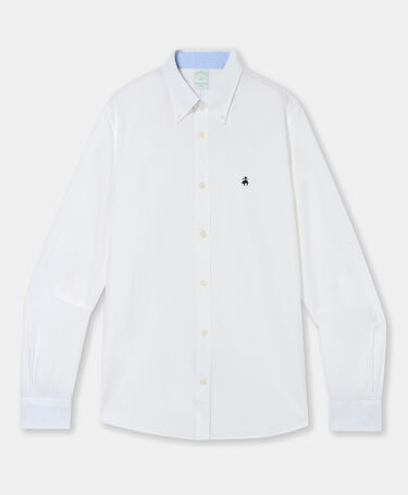 Brooks Brothers Slim Fit Shirt with Button Down Collar White