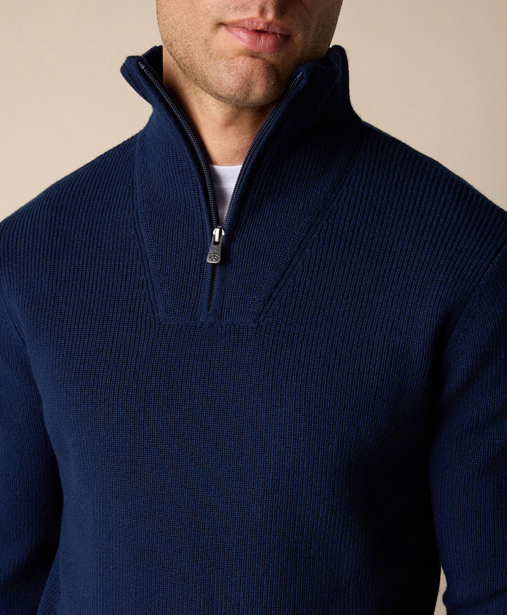 Half Zip Merino Wool Sweater