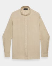 Brooks Brothers Slim Fit Linen Shirt with Spread Collar Beige