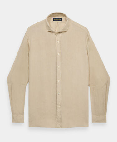 Brooks Brothers Chemise Slim Fit en Lin avec Col évasé Beige