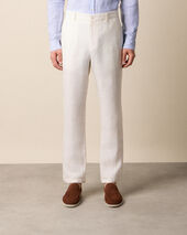 Brooks Brothers Pantalon en Lin Blanc