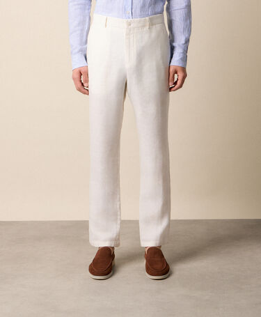 Brooks Brothers Pantalon en Lin Blanc
