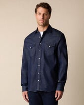 Brooks Brothers Slim Fit Denim Western Shirt Blue