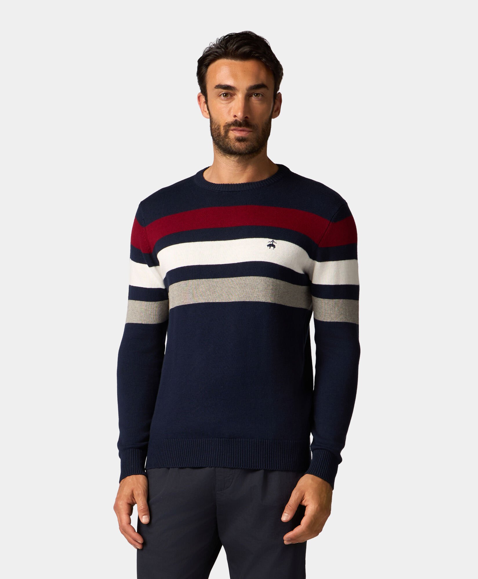 Striped Cotton-Cashmere Sweater