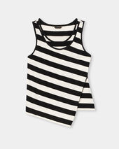 Brooks Brothers Slim Fit Striped Cotton Jersey Tank Top with Logo Embroidery White