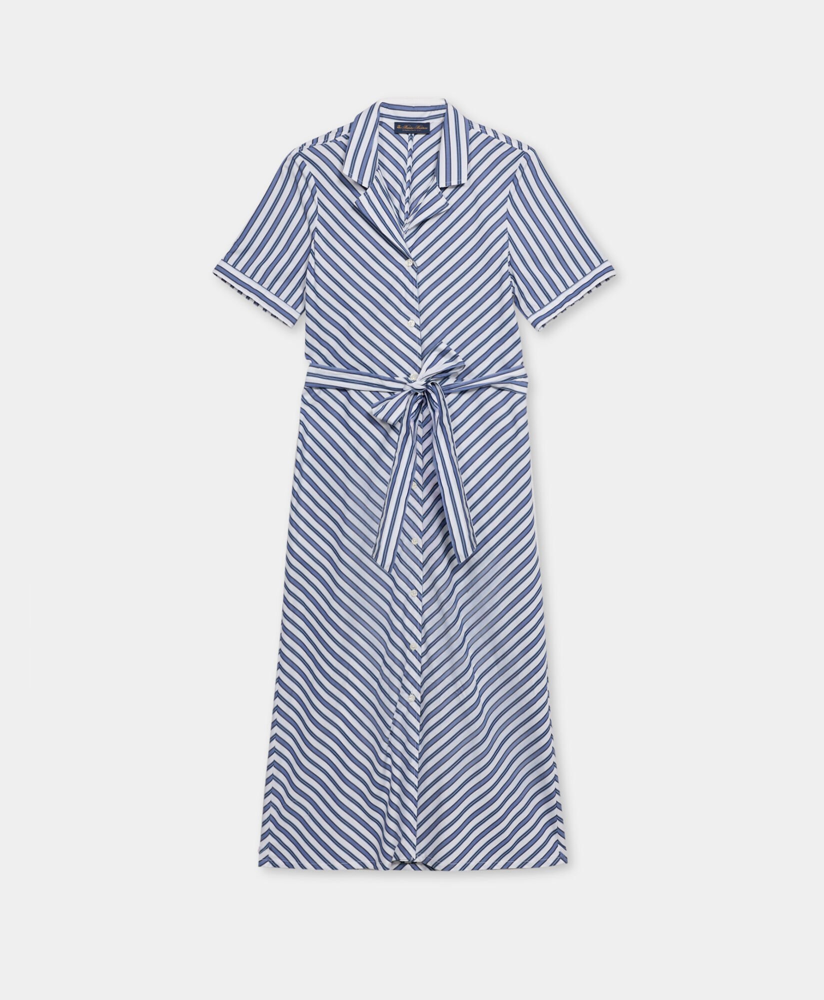 Striped Shirt Dress with Belt
