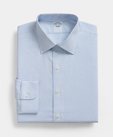Brooks Brothers Regular Fit Non-Iron Oxford Shirt with Ainsley Collar Blue