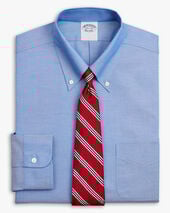 Brooks Brothers Regular Fit Non-Iron Oxford Pinpoint Button Down Shirt Blue