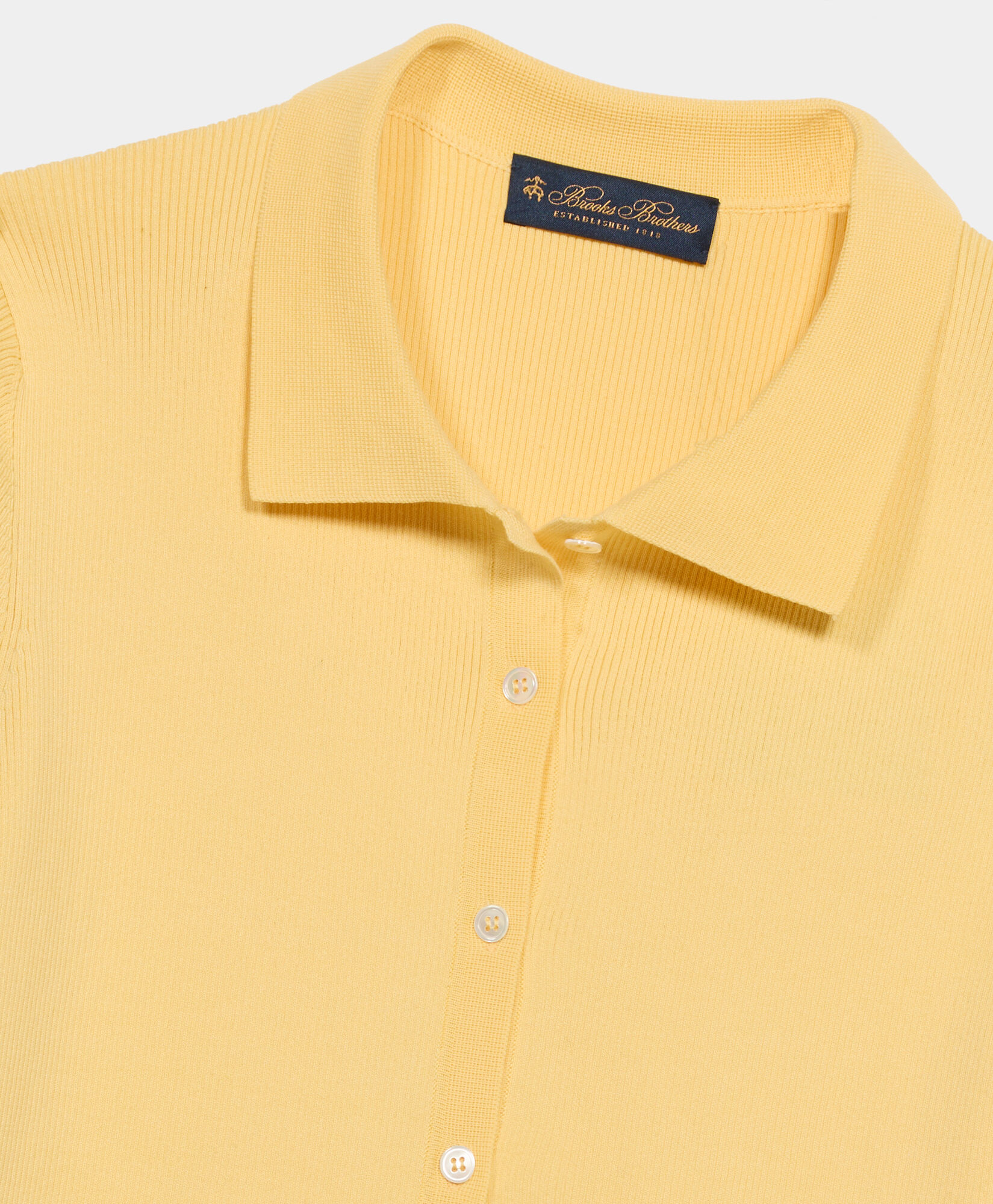 Rib-Knit Polo Cardigan