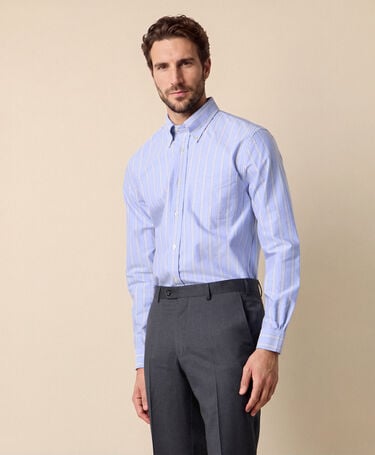 Brooks Brothers Chemise Slim Fit en Oxford à Col Button Down Bleu
