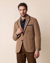 Brooks Brothers Blazer im Fischgrätmuster Hellbraun Brooks Brothers Blazer im Fischgrätmuster Hellbraun