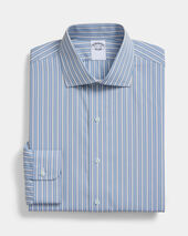 Brooks Brothers Regular Fit Cotton Shirt with English Collar Blue