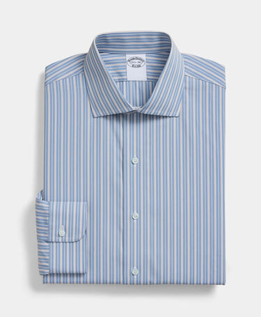 Brooks Brothers Regular Fit Cotton Shirt with English Collar Blue