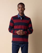 Brooks Brothers Polo Rugby con Collo in Denim Borgogna