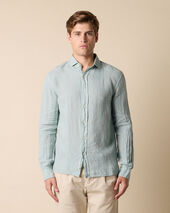 Brooks Brothers Slim Fit Linen Shirt with Spread Collar Sage