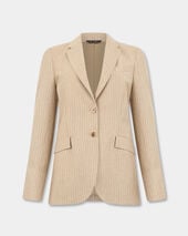 Brooks Brothers Striped Virgin Wool Blazer Beige