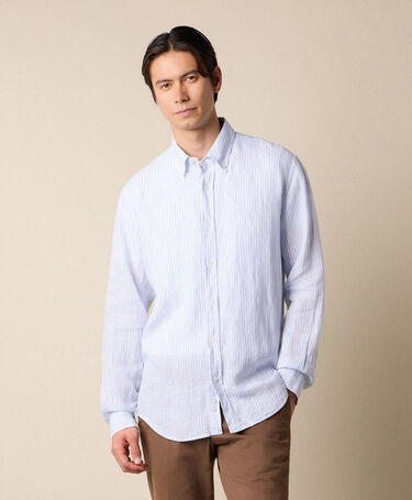 Brooks Brothers Regular Fit Hemd aus Leinen mit Button-Down-Kragen Hellblau