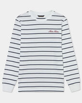 Brooks Brothers Gestreiftes Baumwoll-T-Shirt mit aufgedrucktem Logo Marineblau