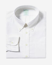 Brooks Brothers Slim Fit Non-Iron Cotton Shirt with Button Down Collar White