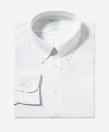 Brooks Brothers Slim Fit Non-Iron Oxford-Hemd mit Button-Down-Kragen Weiß