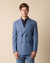 Brooks Brothers Double Breasted Tropical Virgin Wool Blazer Denim Brooks Brothers Double Breasted Tropical Virgin Wool Blazer Denim