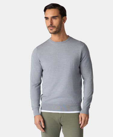 Brooks Brothers Merino Wool Crewneck Sweater Light Grey