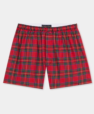 Brooks Brothers Tartan Cotton Boxer Shorts Red