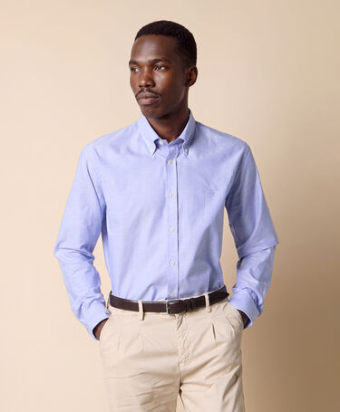Brooks Brothers Chemise Oxford Coupe Classique avec Col Boutonné Ciel