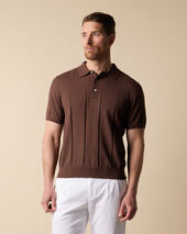Brooks Brothers Polo en maille de Coton-Lin Rouille