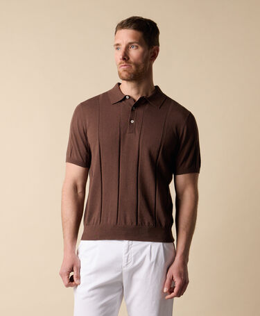 Brooks Brothers Polo en maille de Coton-Lin Rouille