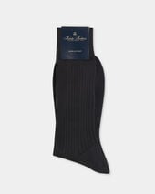 Brooks Brothers Ribbed Lisle Cotton Classic Socks Grey