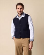 Brooks Brothers Wendbare Strickweste Blackwatch Marineblau