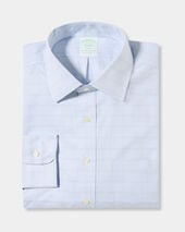 Brooks Brothers Slim Fit Non-Iron Checked Royal Oxford Shirt with Ainsley Collar Hydrangea