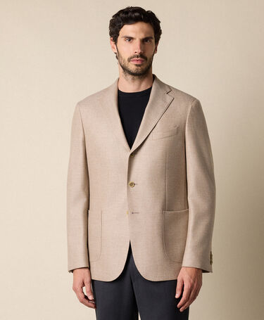 Brooks Brothers Plain Twill Wool-Cashmere Blazer Beige