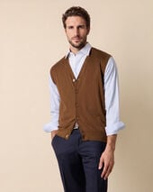 Brooks Brothers Weste aus Seide-Kaschmir Taupe