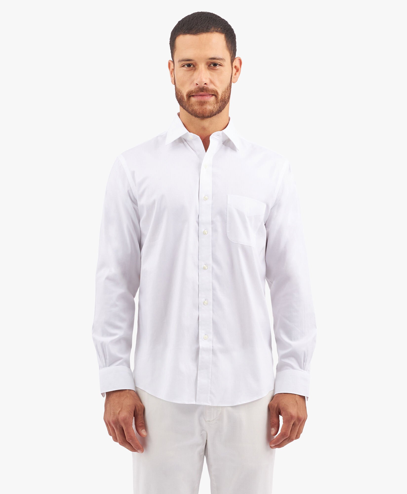 Regular Fit Non-Iron Supima Oxford Pinpoint Shirt with Ainsley Collar