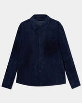 Brooks Brothers Suede Leather Shirt Jacket Blue