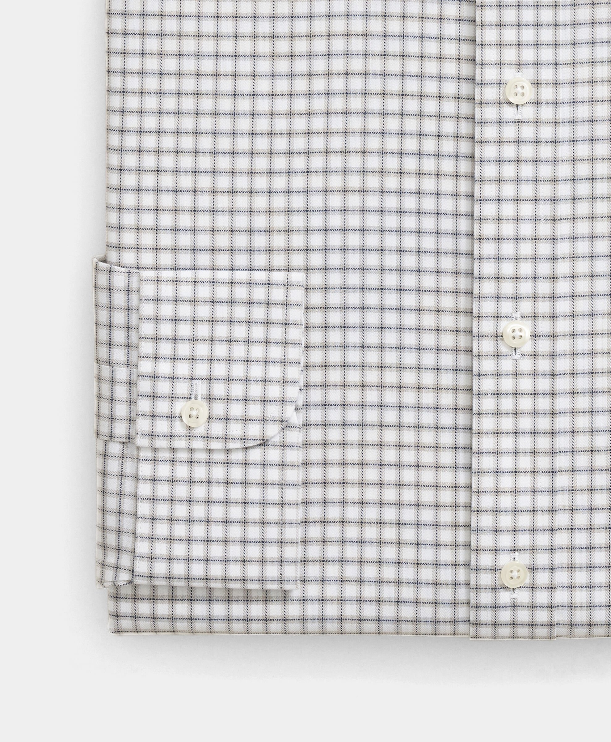 Regular Fit Non-Iron Checked Supima Cotton Shirt with Ainsley Collar