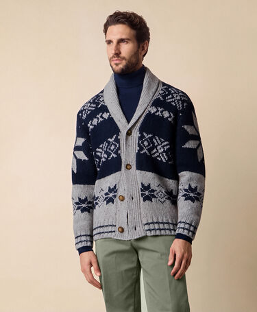 Brooks Brothers Donegal Shawl Collar Cardigan Medium Grey
